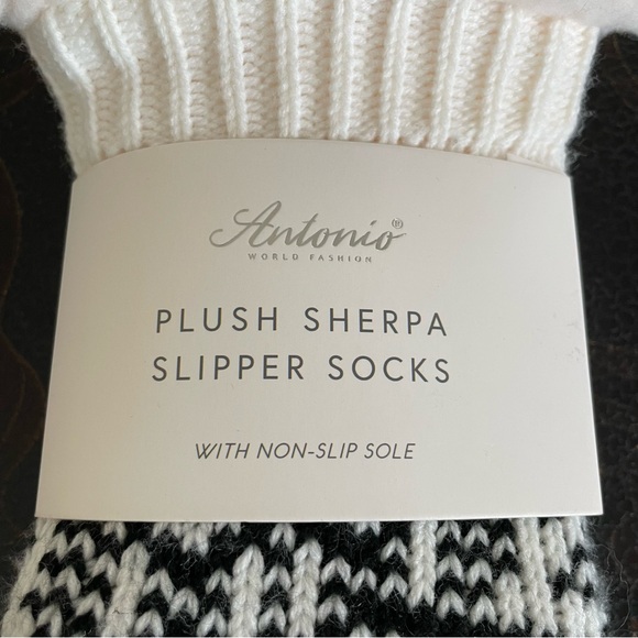 Antonio Plush Sherpa Slipper Socks NWT - Picture 2 of 7